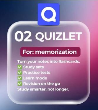 Quizlet for Memorization and Revision